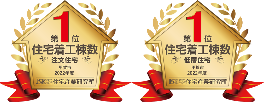 第1位 住宅着工棟数 注文住宅 甲賀商圏甲賀市 2022年度 第1位 住宅着工棟数低層住宅甲賀商圏甲賀市 2022年度