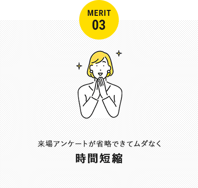 MERIT03 来場アンケートが省略できてムダなく 時間短縮
